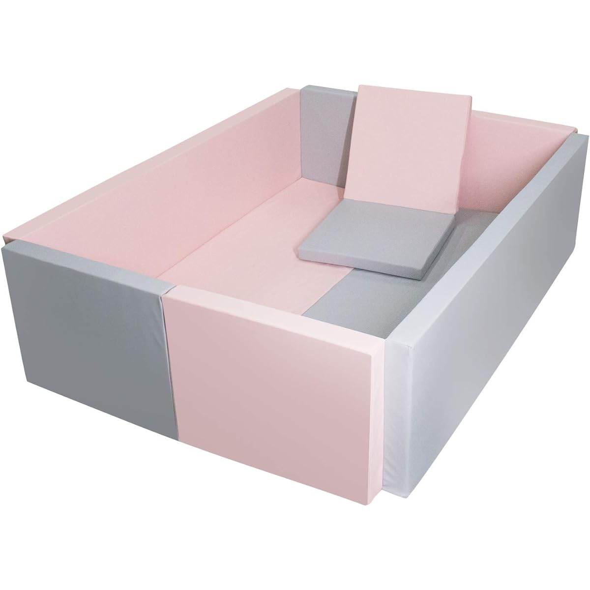 TRENDBOX Extra Large Soft Foam Ball Pit Foldable Sponge Crawl Fence Kids Play Area - Pink and Gray