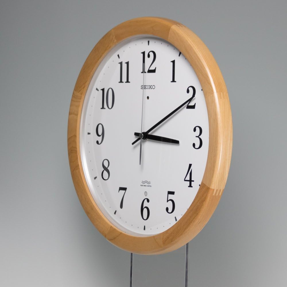 Seiko Clock Wall Clock Radio Analog Wooden Frame Natural Wood KX311B