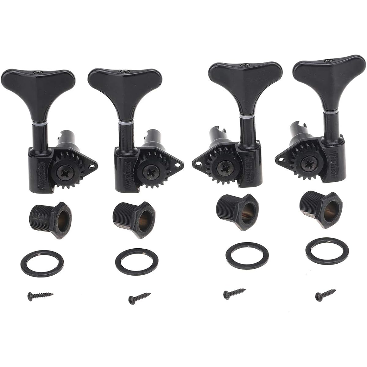 Tuner Tuning Peg Key, 2R2L 20:1 Ratio Bass Tuner Machine Head Tuning Peg Key Set for Ibanez Style Electric Bass, Black (Color : Gold)