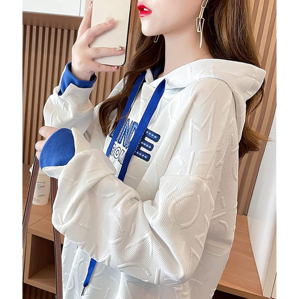 [Sera] Women's Hoodie, Hooded Pullover Top, Long Sleeve, Sweatshirt, Drop Shoulder, Loose, Autumn, Winter, Spring, Cute, Casual, Stylish