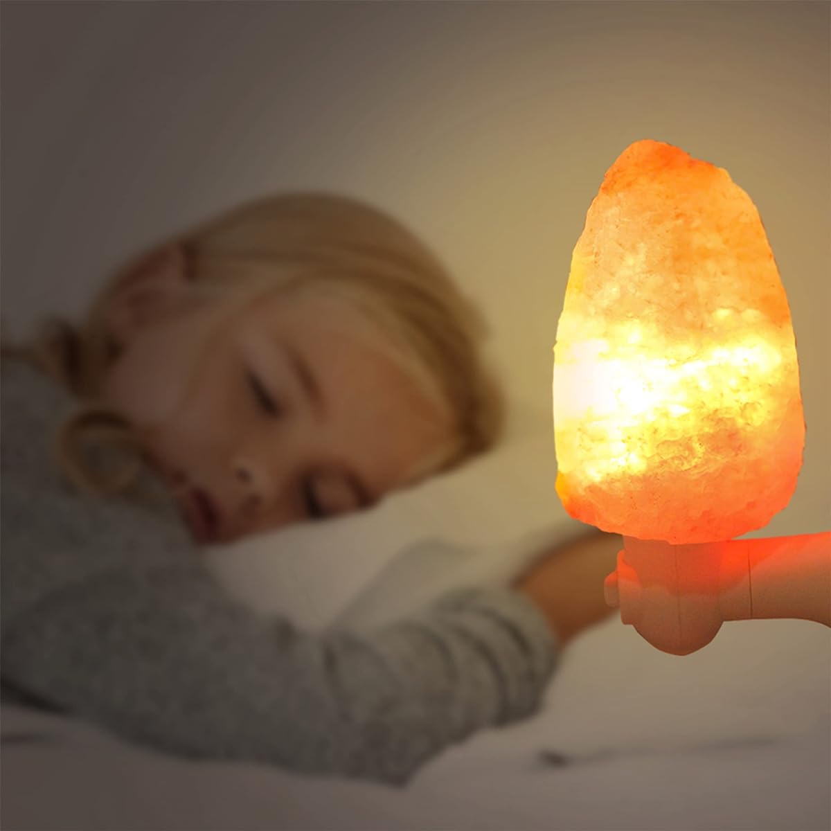 Mockins 2 Pack Hand Carved Natural Shaped Himalayan Rock Salt Night Light 5.5 Inch Great Room Decor