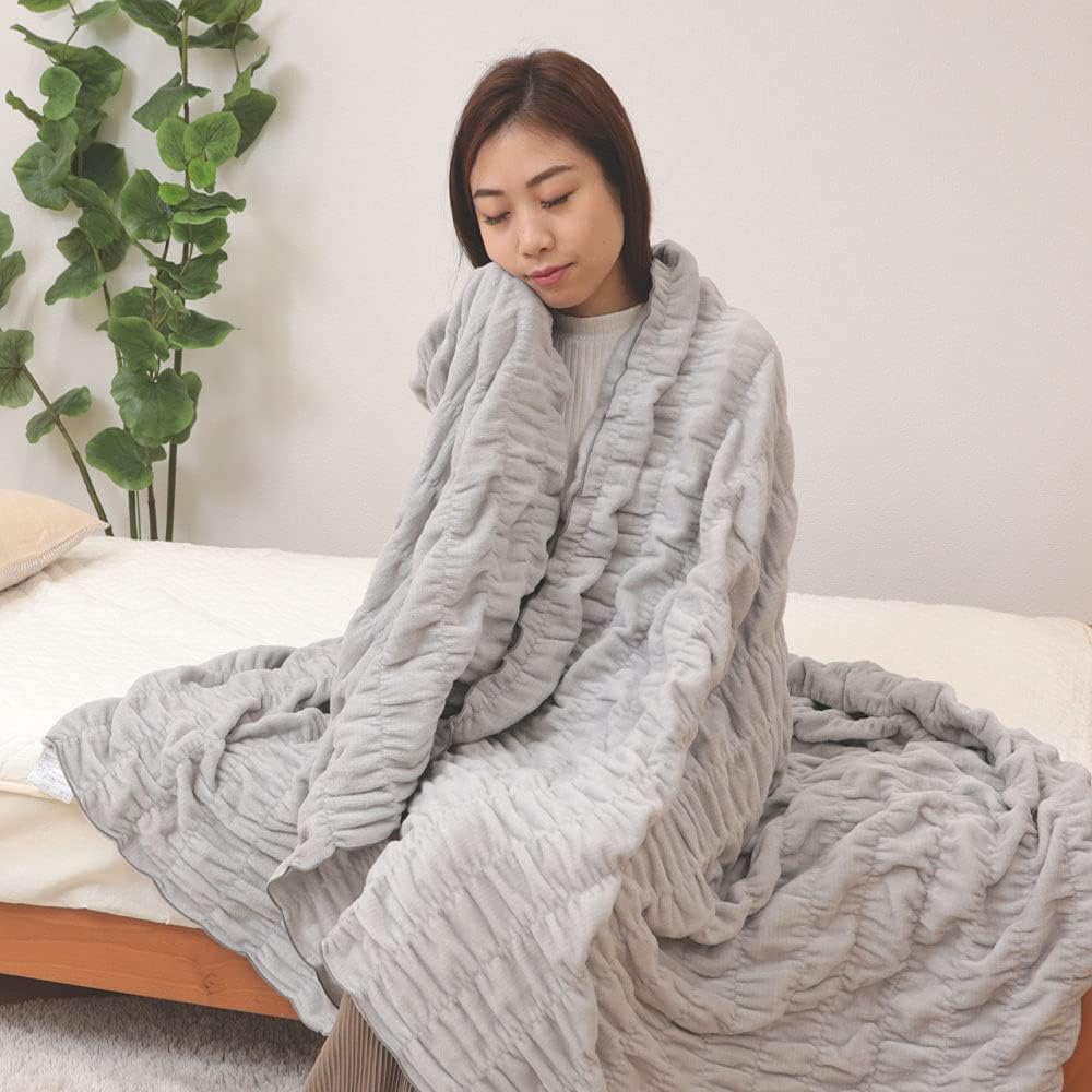 Romance Kosugi Cotton Blanket, Heat-generating Cotton, Fluffy Blanket, Single [Original Color] Made in Japan 140 x 200cm 3430-2016-2950 (Shiny Gray) (Shiny Gray 3430-2016-2950)