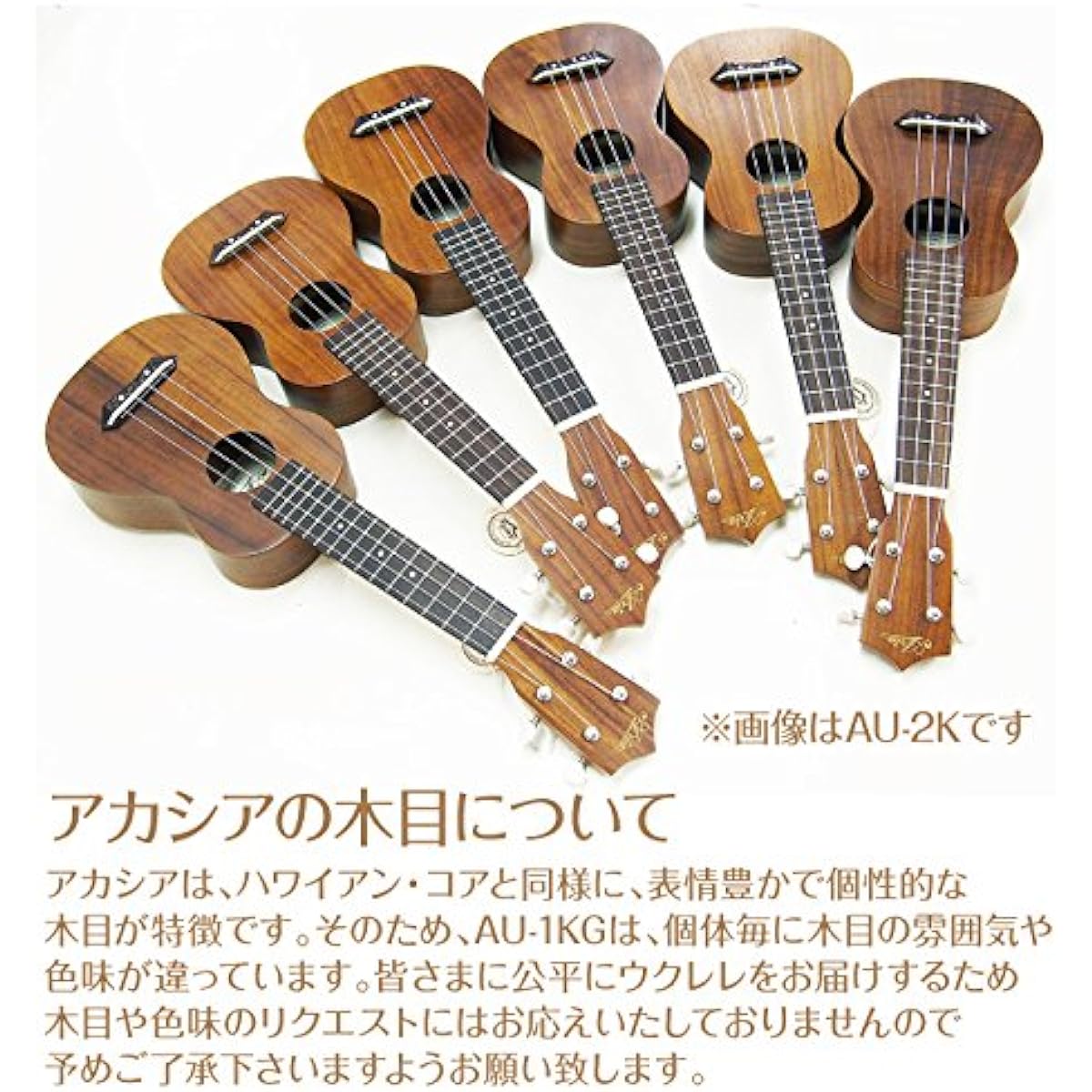 Ukulele Aria AU-1KG Soprano Beginner 9 Piece Set Acacia Core Aria String Height Adjusted (Gorgeous Tone Like Hawaiian Core) (With End Pin) (U)