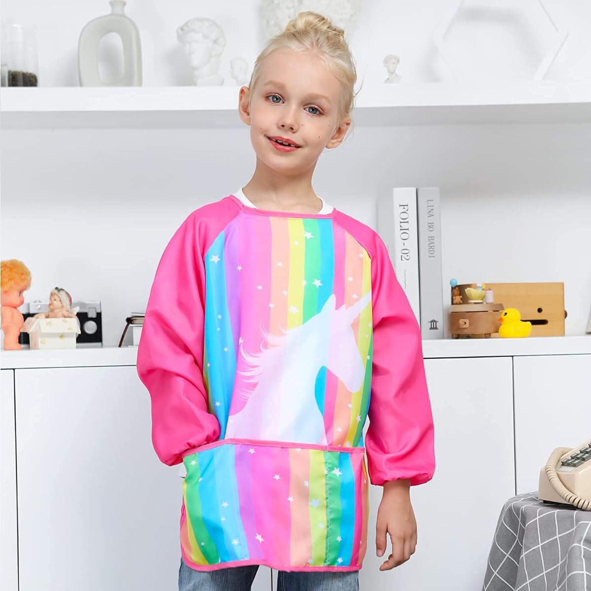 Sylfairy Kids Art Smocks, Waterproof Kids Art Smocks, Kids Art Aprons, Set of 2