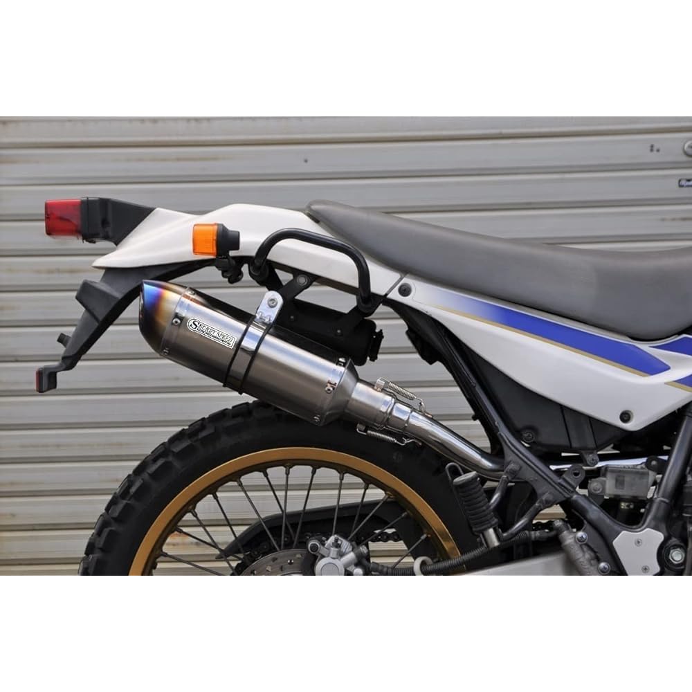 SECRET SPEED Kawasaki Super Sherpa Slip-on Bike Muffler Irregular Motard SUS Stainless Steel Blue Muffler SUPER SHERPA ss-201-b02