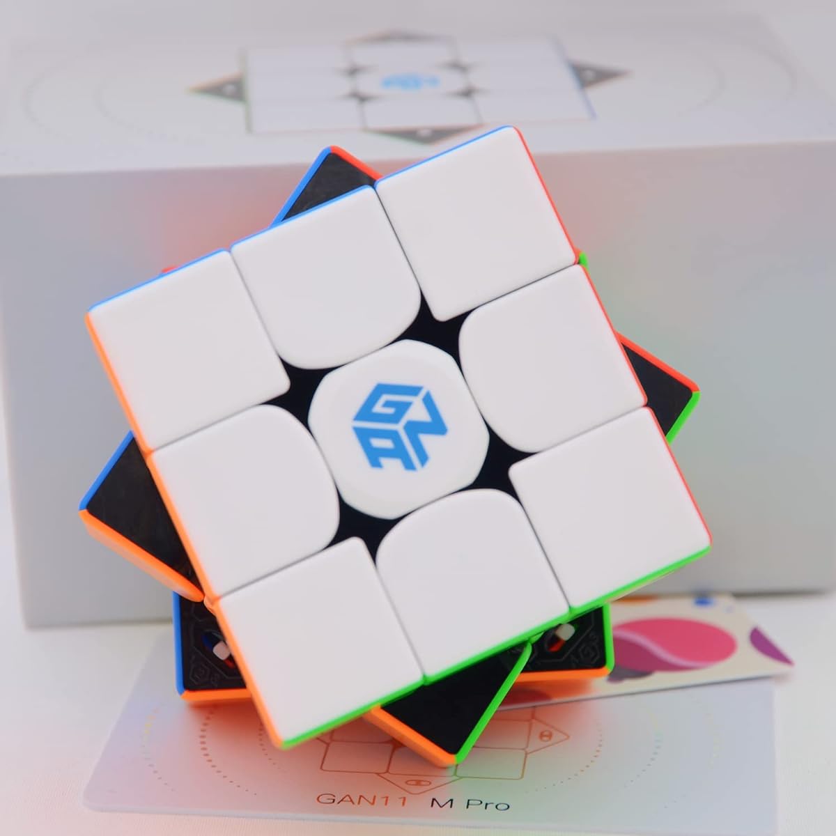 Bukefu's GAN 11 M Pro 3x3 Magnetic Speed Magic Cube Stickerless GAN11M Pro 3x3x3 Puzzle Magic Cube (GAN11 M Pro Black Frost Kernel Version)