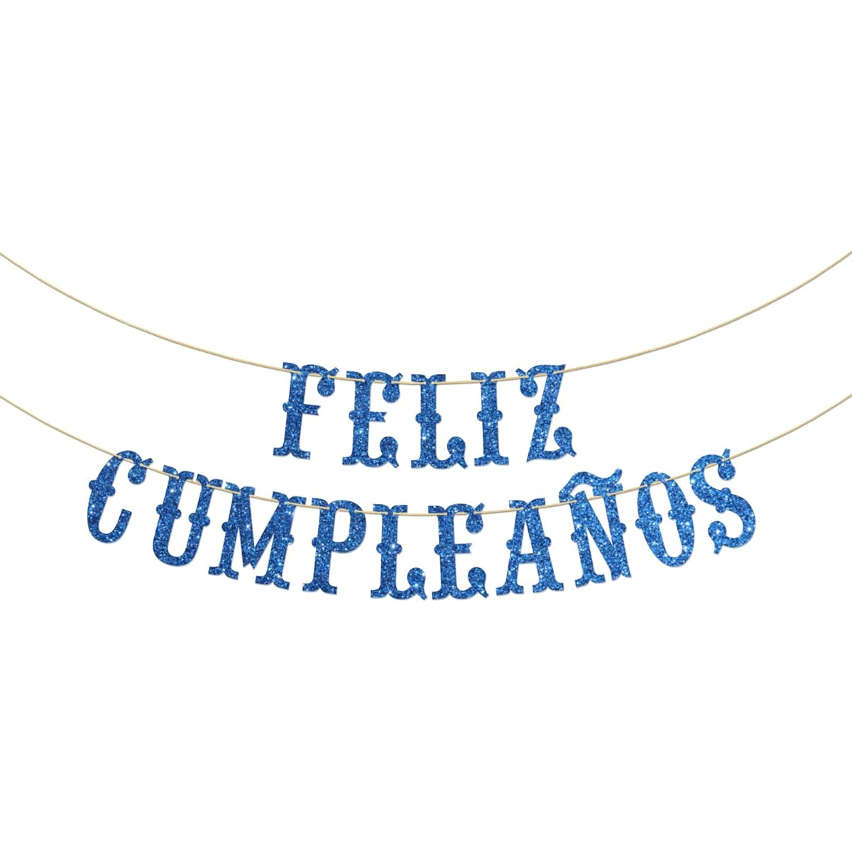 Halawawa Blue Glitter Feliz Cumpleaños Banner - Spanish Happy Birthday Banner Mexican Fiesta Theme Birthday Party Decorations - Birthday Party Supplies for Men Women Boys Girls