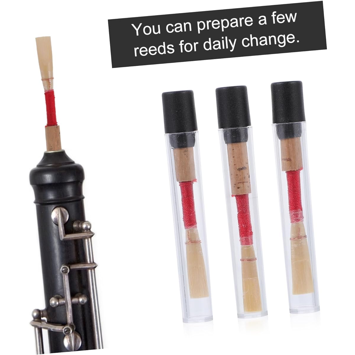 VICASKY 24pcs Oboe Reed Bin Organizer Flagmer for Tube Oboe B Flat Clarinet Reeds Oboe Accessories Wood Oboe Oboe Cork Guard Clarinet