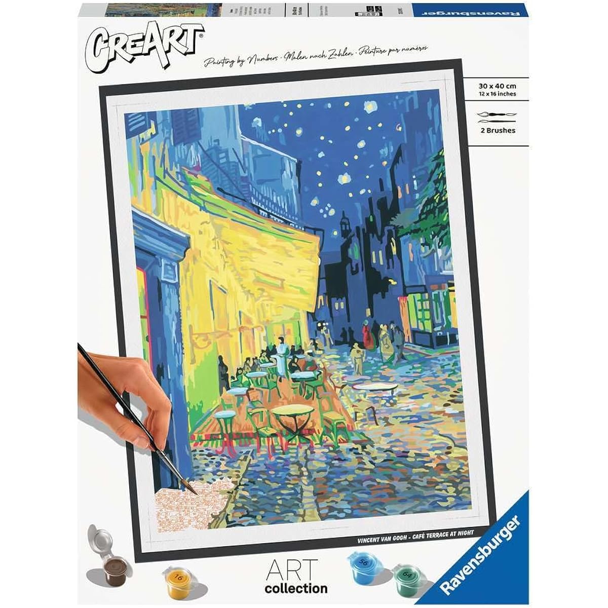 Ravensburger CreArt - Painting by Numbers 23519 - ART Collection: Café Terrace at Night (Van Gogh) - ages 14 and up