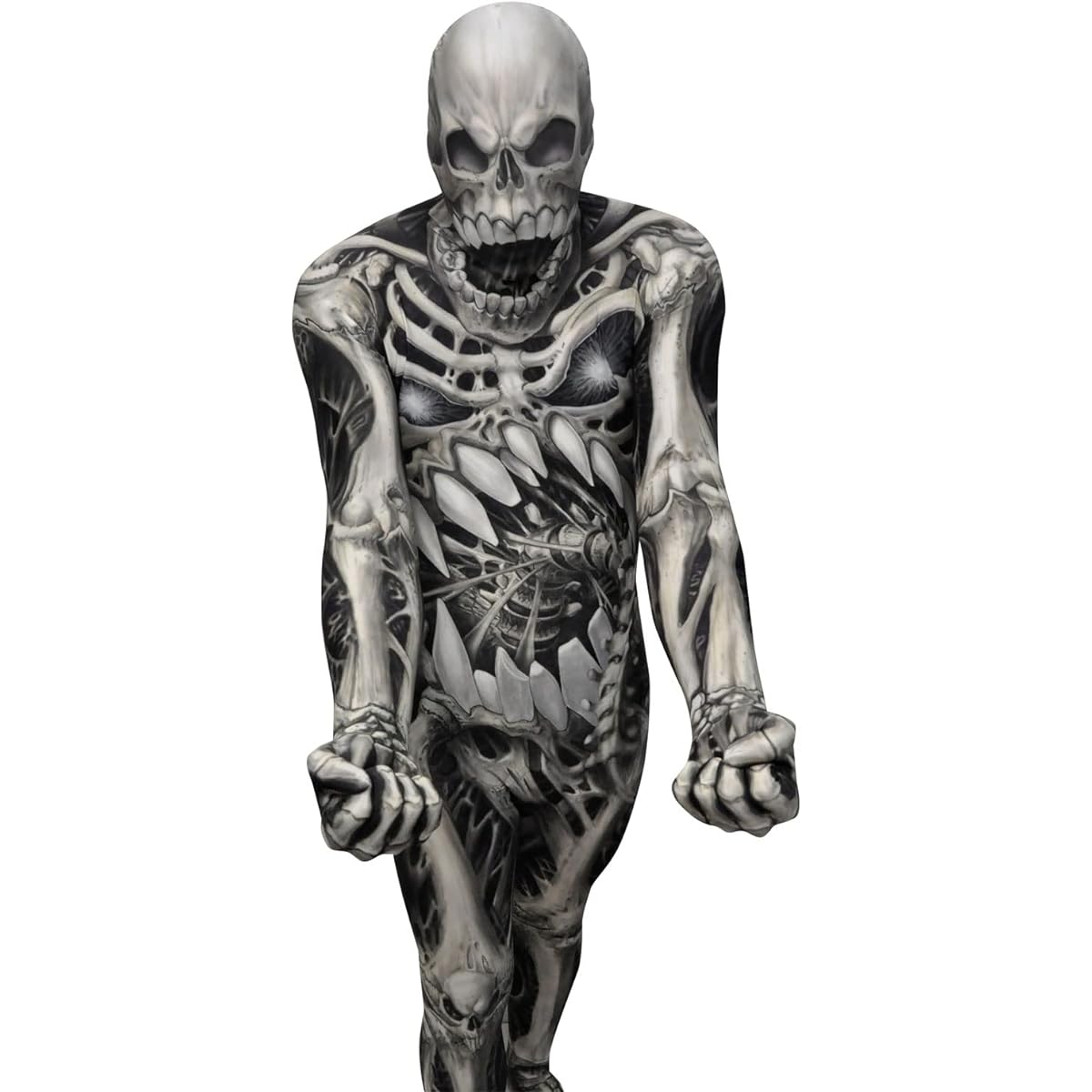 Skeleton costume, costume for adult men, horror, full body tights, MORPH SKULL N BONES, size: M