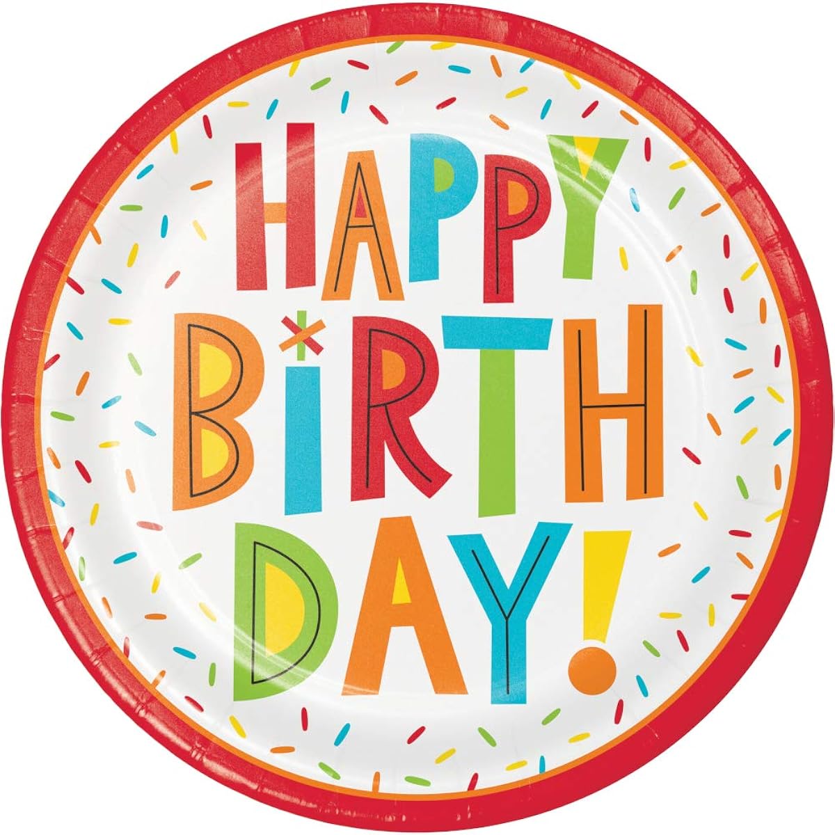 Happy Birthday Plates and Napkins Party Supplies Set, Confetti Theme, Serves up to 16 Guests