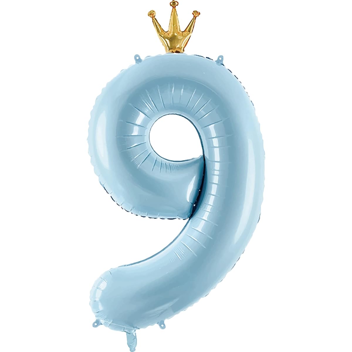 Gifloon Number 9 Balloon with Crown, Large Number Balloon 40 Inch 9th Birthday Party Decorations Supplies, 9th Birthday Sign Decorations, Blue