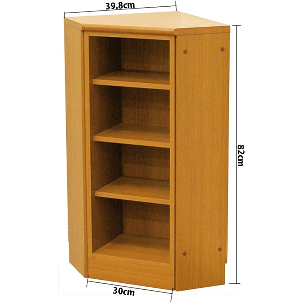 Standing Woodworking Thin Storage Made in Japan 39.8 x 39.8 x 82cm N Slim Corner Unit F Type Dark Brown 28022