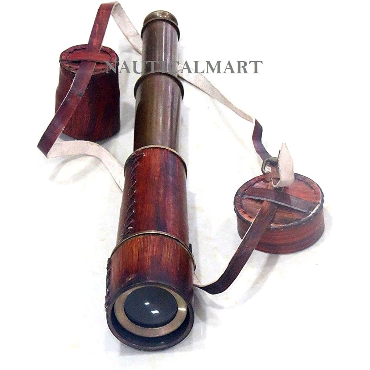 NAUTICALMART 20" Captain Brass Telescope with Spyglass and Leather Case