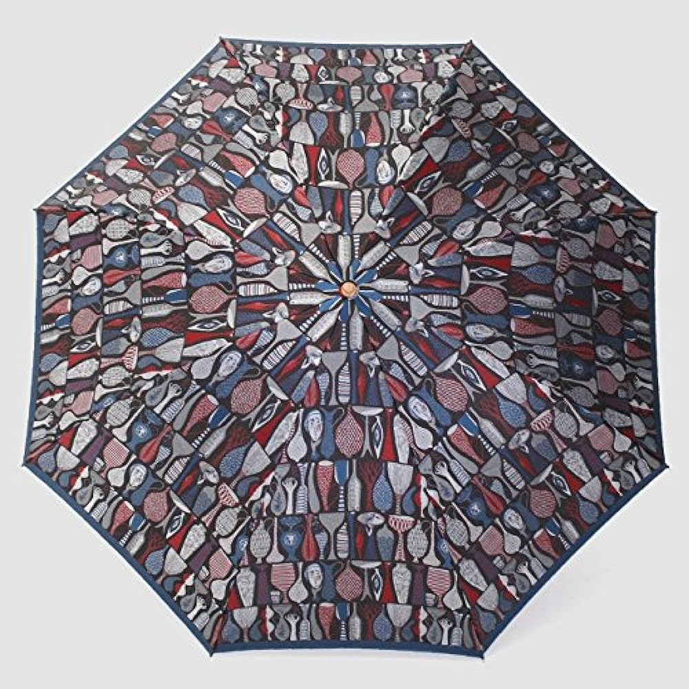 Makita Shoten + Stig Reventri POTTERY Women's Folding Umbrella, Scandinavian Design, Luxury Koshu Ori, Made in Japan