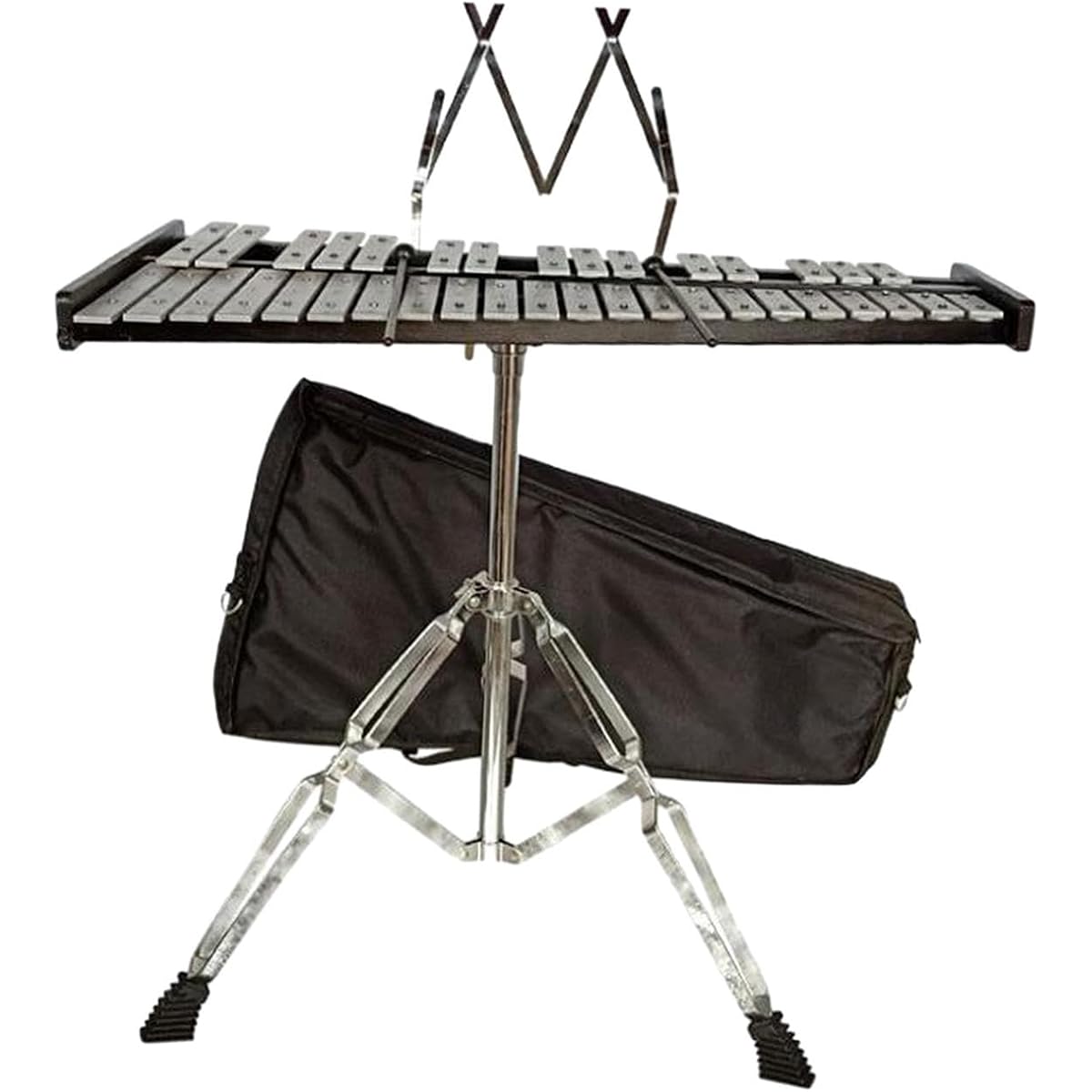 Oshhni Professional 37 Note Glockenspiel with Stand and Carrying Case for Xylophone Bell Percussion Set, Music Stand Included
