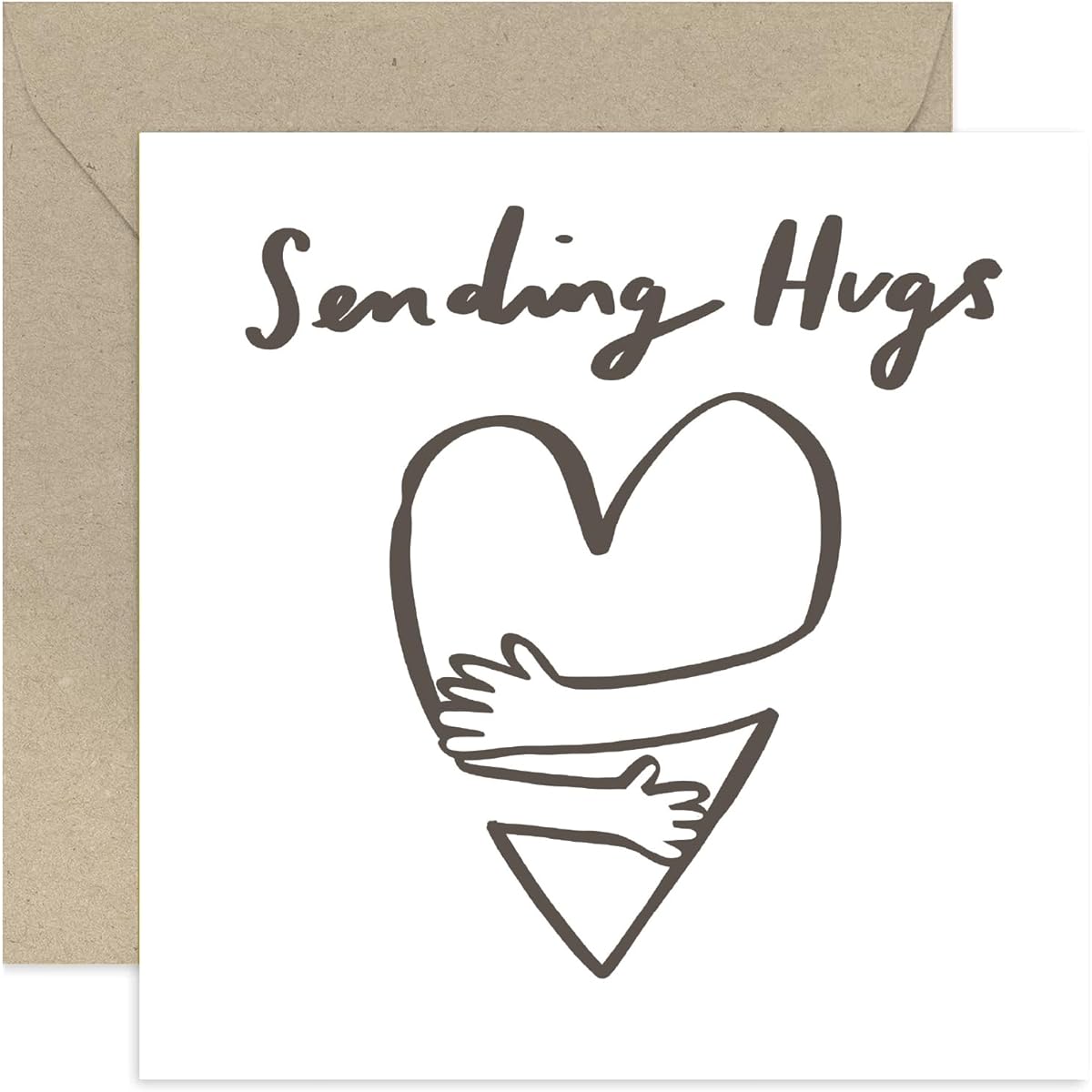 Old English Co. Sending Hugs - Friendship Thinking of You Card for Him or Her - Here for You, Support Sympathy Card for Them | Blank Inner Envelope