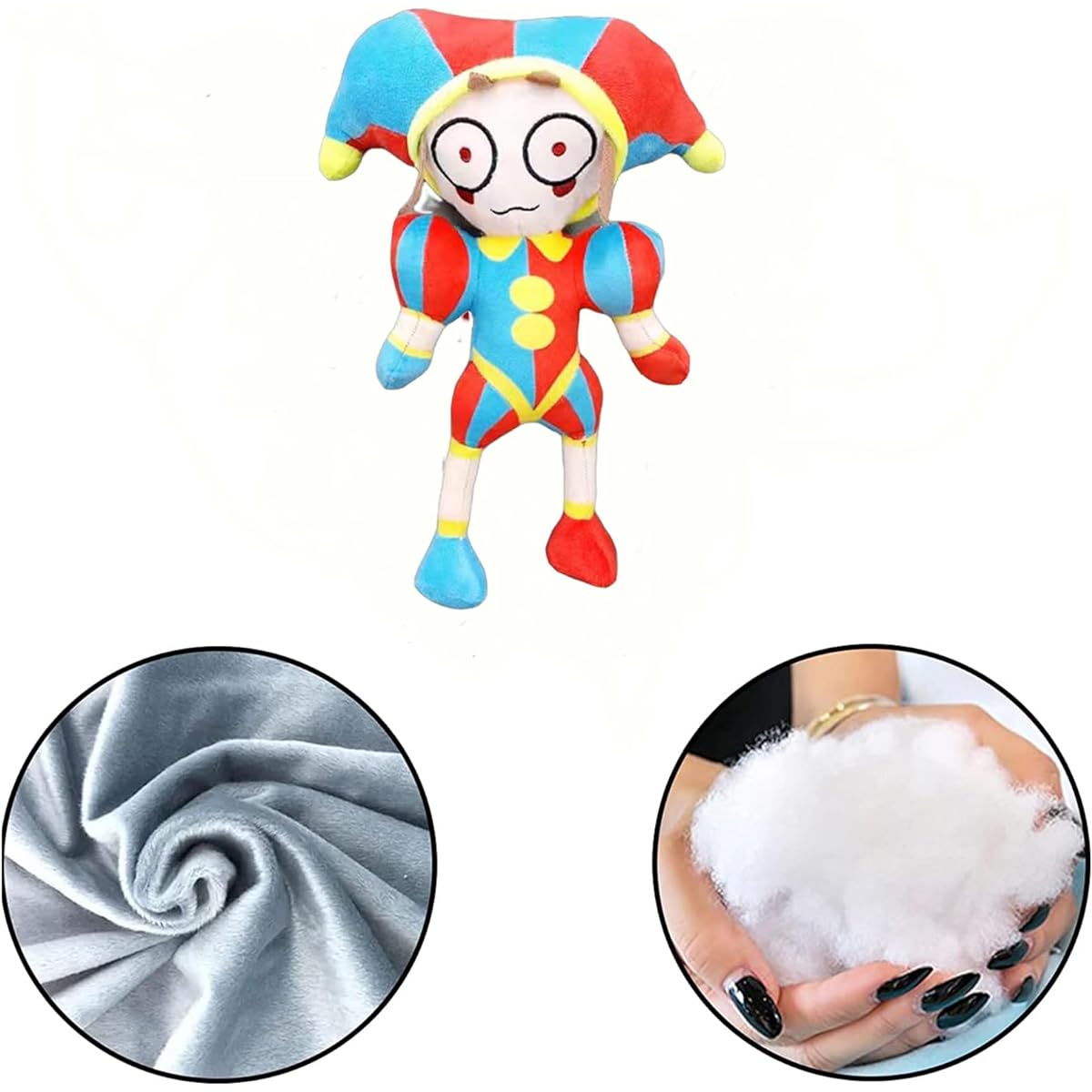 XUDOWEUK 2PCS Amazing Digital Circus Plush Toys, Pomni Plush Toys for TV Fans, Soft Cotton Pillow, Cute Stuffed Animals Figure Doll Gifts for Kids Adults Birthday Christmas Boys Girls