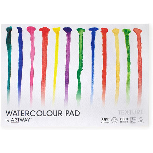 Artway A3 Watercolor Pad - Cold Press Watercolor Paper - 300gsm - 35% Cotton - 12 Sheets