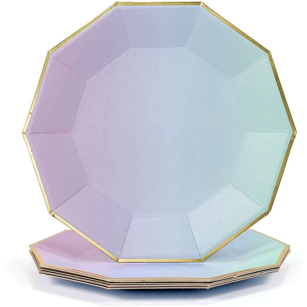 Coterie Pastel Ombre Paper Plates - Cute Party Plates for Kids Birthday, Mermaid Party, Unicorn Party, Rainbow Party, Baby Shower - Pastel Ombre Party Plates | 9.25" Fancy Paper Plates | 10 Pieces