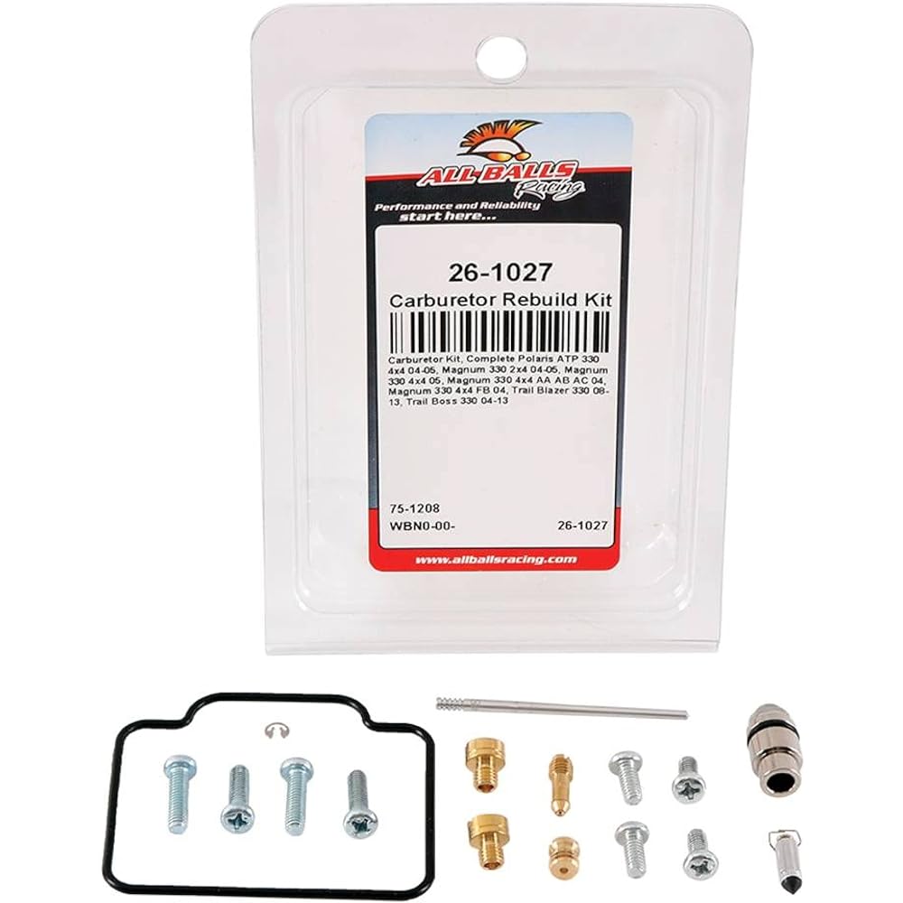 All Ball 26-1027 Carburetor Repair Kit (26-1027 Polaris ATP 330 4x4 Magnum 330 2x4 / 4x4 Trail Blazer/Boss 330 2004-2013)