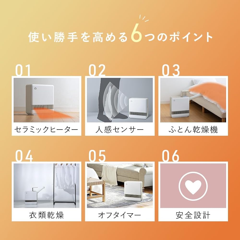 Three Up 2in1 Futon Clothes with Dryer Function 1200W with Motion Sensor Ceramic Heater Dry Heat White CH-T2137WH