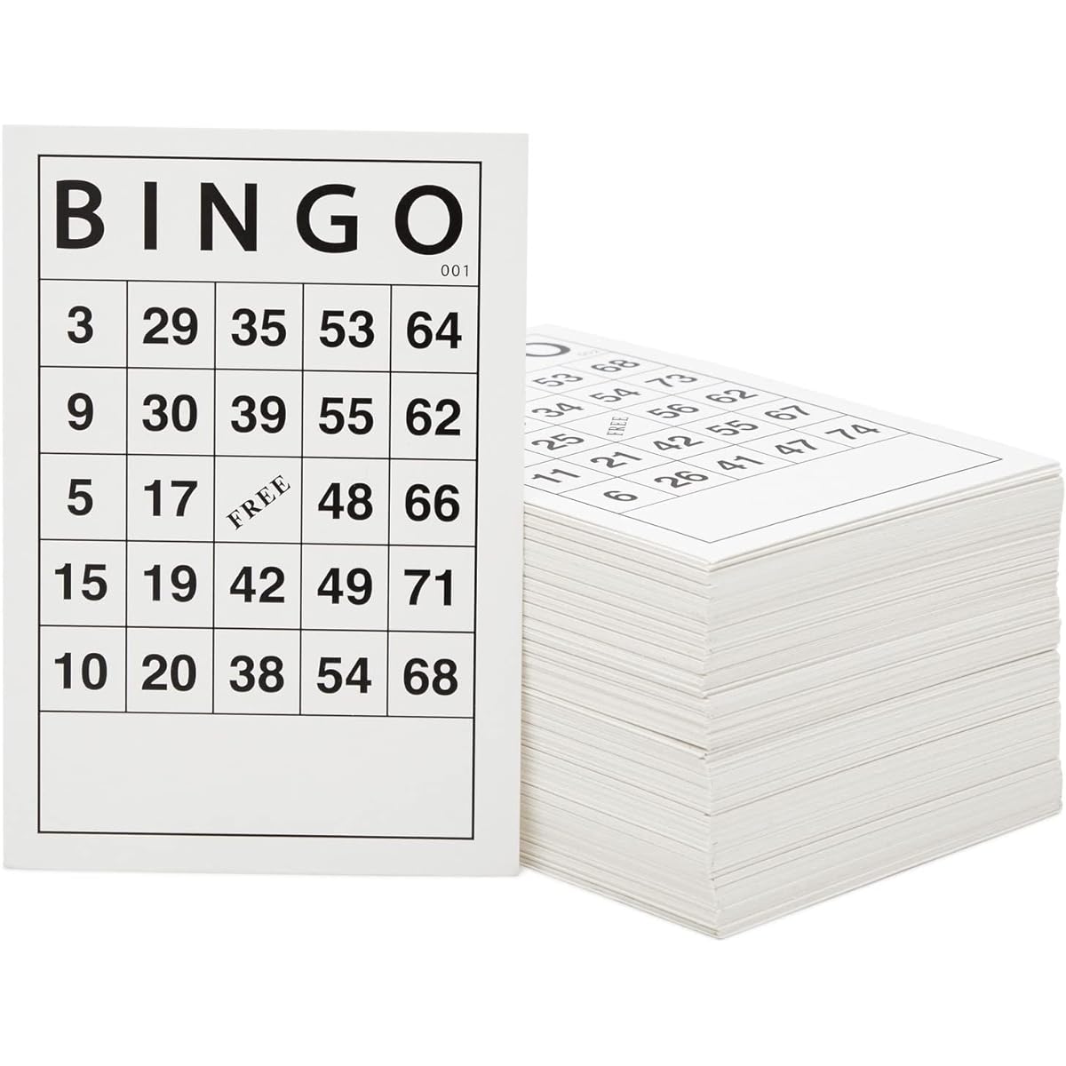 Juvale 180 Pack Disposable Paper Bingo Game Cards for Family Nights, Charity Events, Parties, Black and White, 6.1 x 4.1 Inches