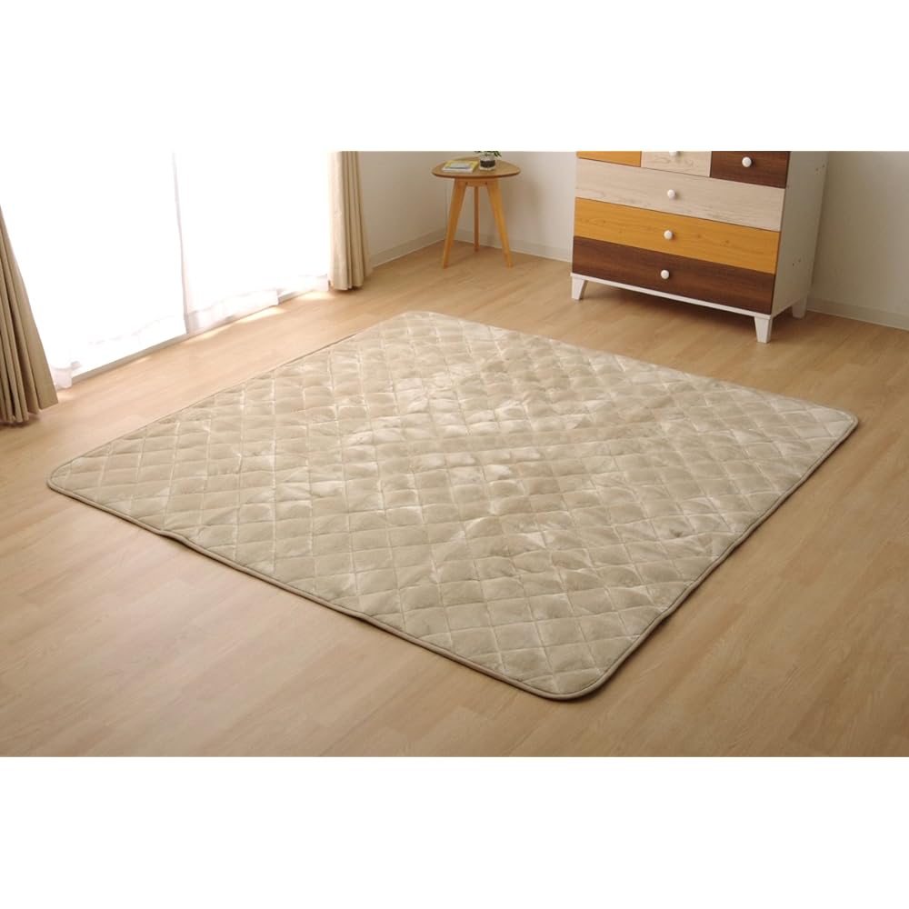 Ikehiko Kotatsu Futon Square Quilt Rug Carpet Plain Flannel "17 Franc IT Antibacterial and Odor Resistant" Beige Approx. 145 x 145 cm (Hot Carpet Compatible) ♯9808489
