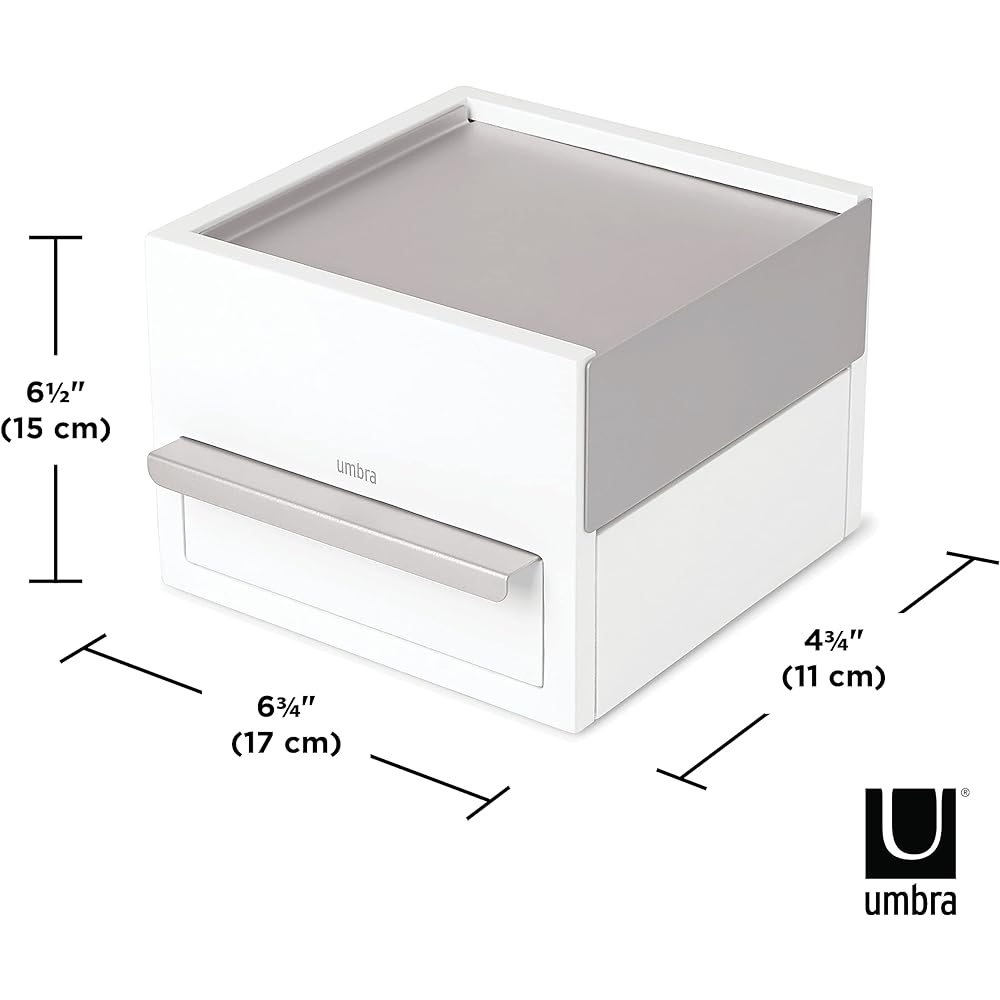 umbra Jewelry Storage Jewelry Box Case Accessory Storage White/Nickel Mini STOWIT 21005314760