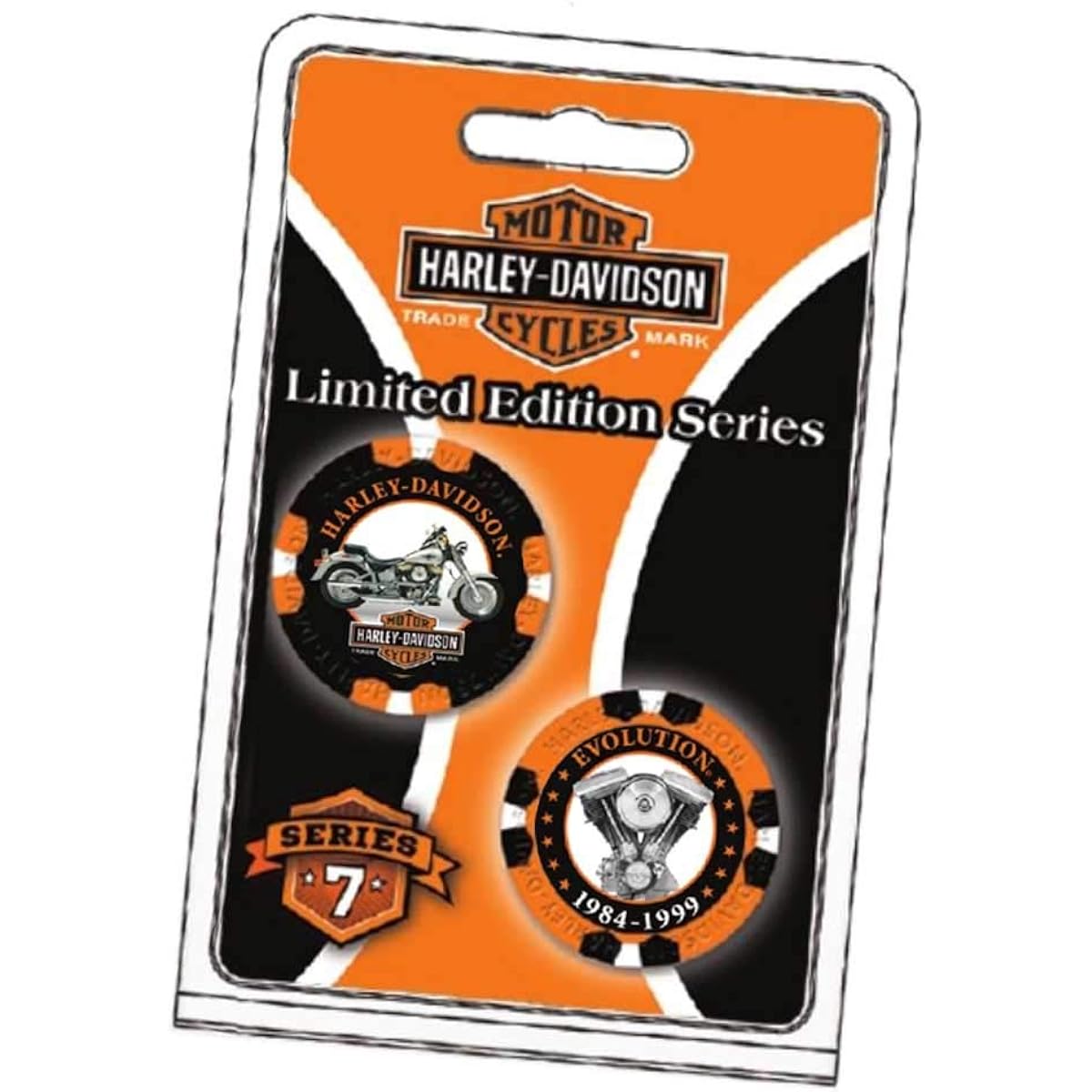 Harley Davidson Limited Edition Series 7 Poker Chip Pack Black & Orange 6707
