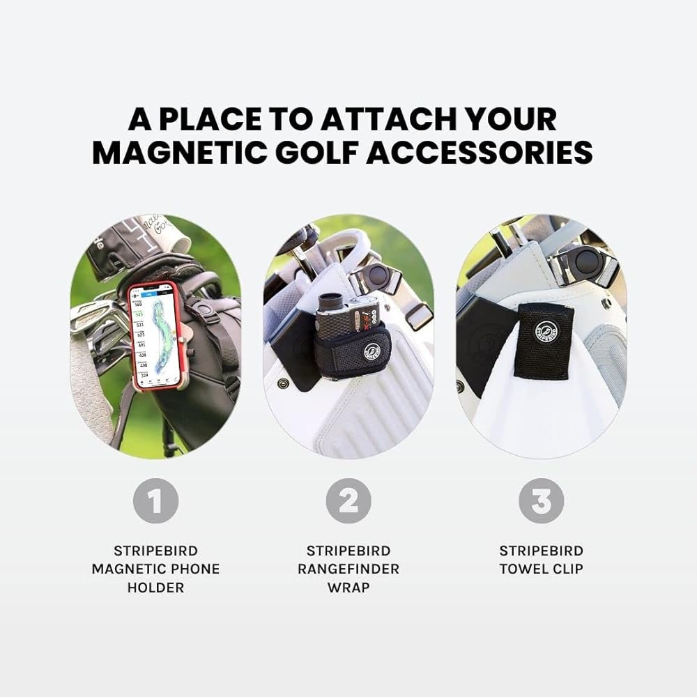 Stripebird - Golf Steel Hub for Magnetic Accessories - Golf Bag Attachment for Magnetic Products - Easily access your magnetic golf accessories from your golf bag