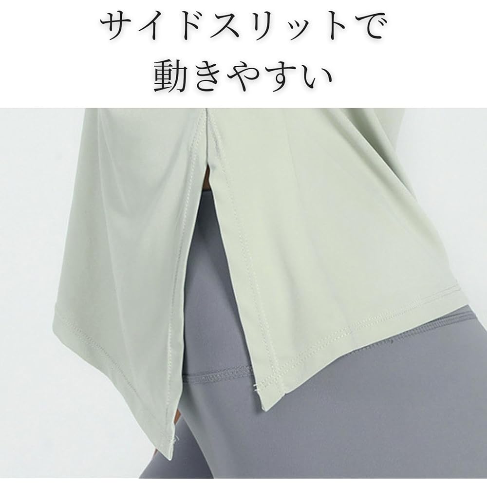[machikaada] Women's Yoga Wear, Long Length Tank Top, Tops 093 Asymmetrical, Sweat Absorbent, Quick Drying, Yoga, Hot Yoga, Pilates, Cute, Stylish