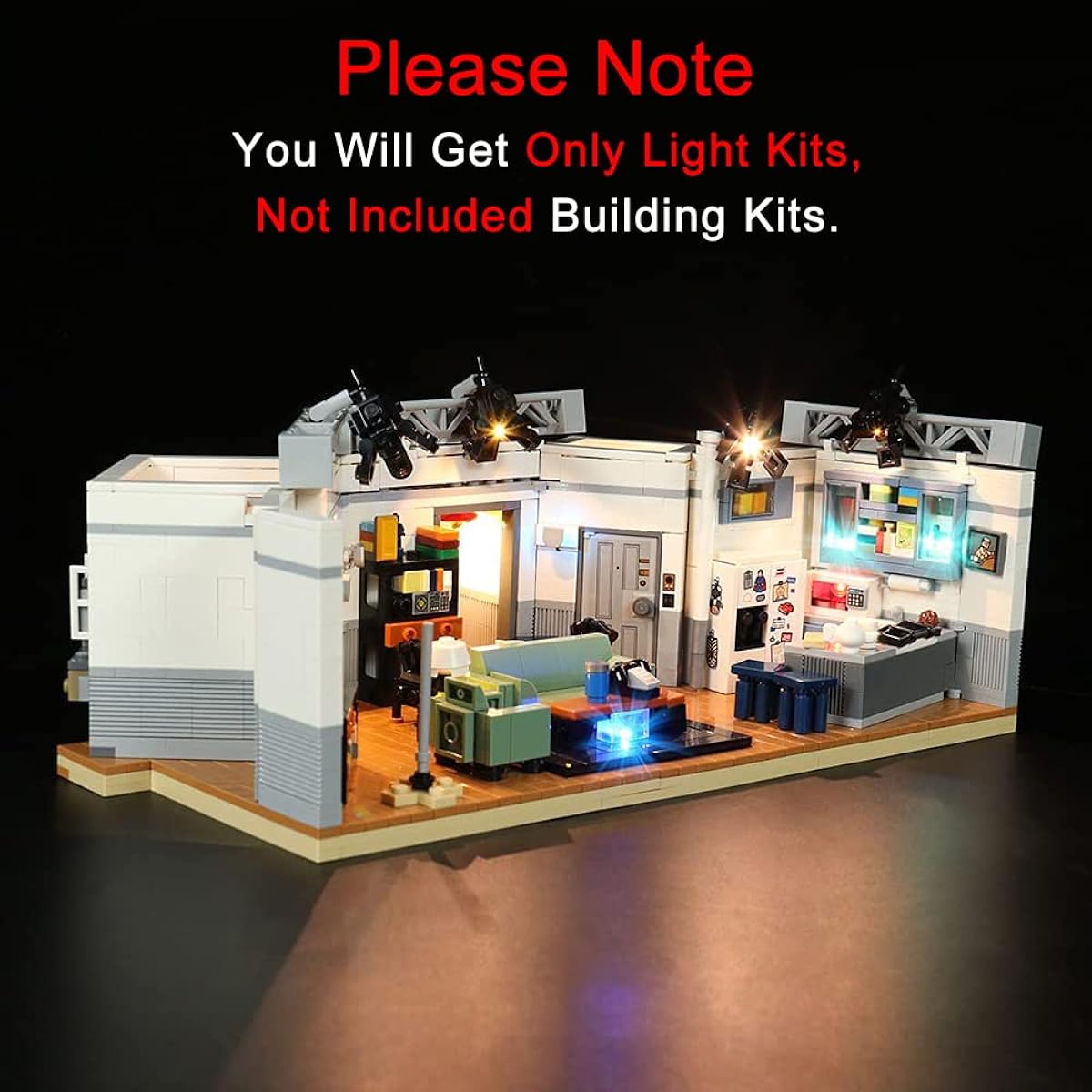 LMTIC Remote Control LED Lighting Kit Lego Ideas Seinfeld 21328 Building Kit Light Kit Lego Seinfeld Set Light Set Compatible with Lego 21328 (Lego Set Not Included).