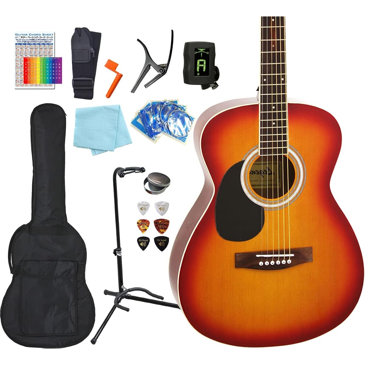 Acoustic guitar, left-handed, beginner, 13-piece set, Legend FG-15LH, acoustic guitar, beginner, CS [98765]