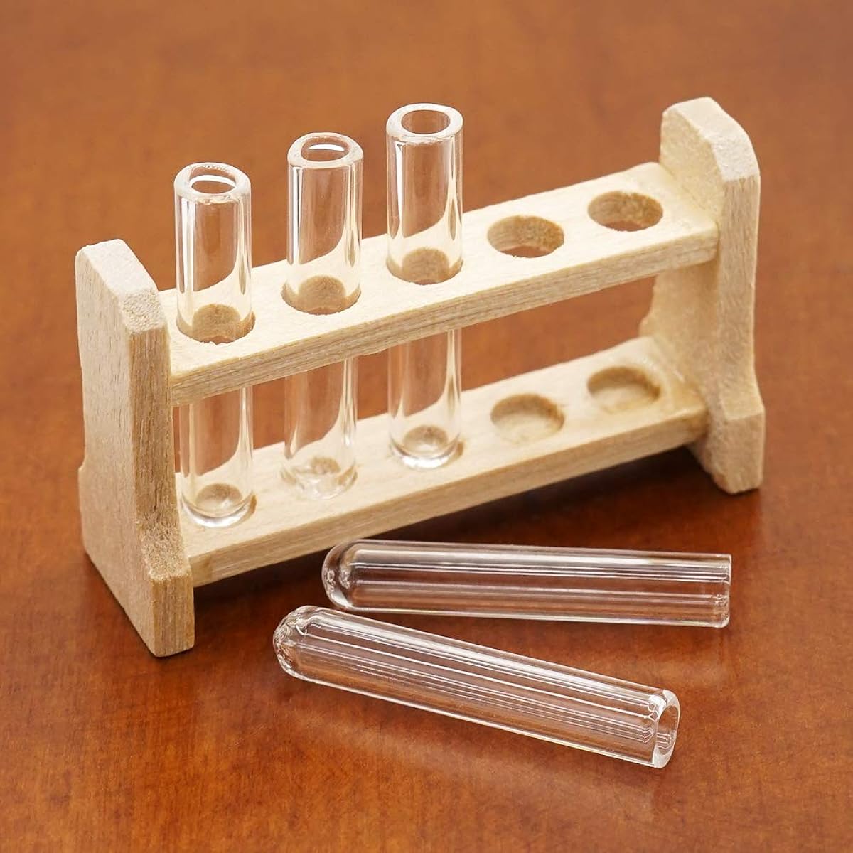 Odoria 1:12 Miniature Laboratory Test Tube with Wood Rack Dollhouse Reading Room Lab Accessories