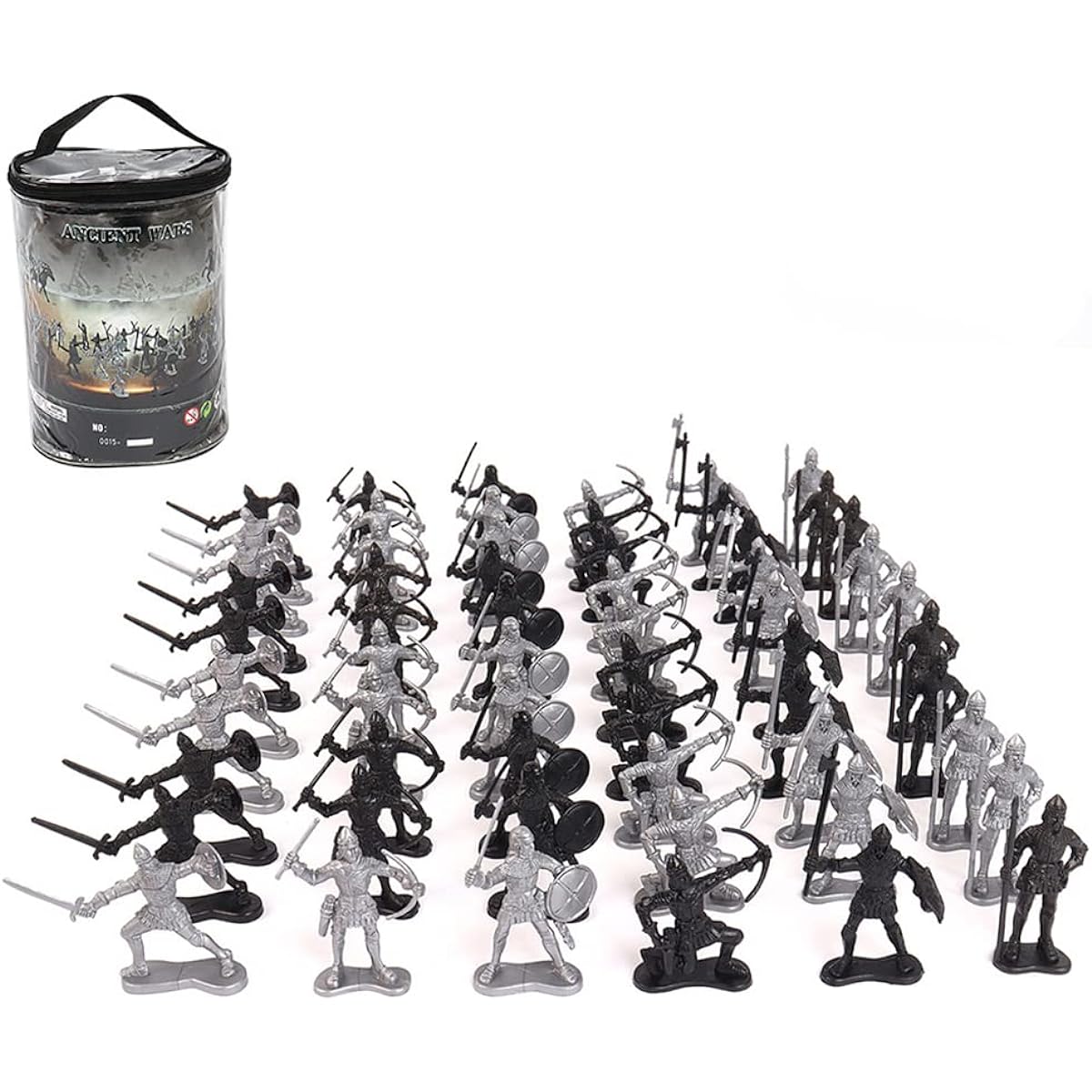 60 Pieces Medieval Knights Toy Figurines Soldiers Army Infantry Archaic Soldiers for Kids Medieval Playset