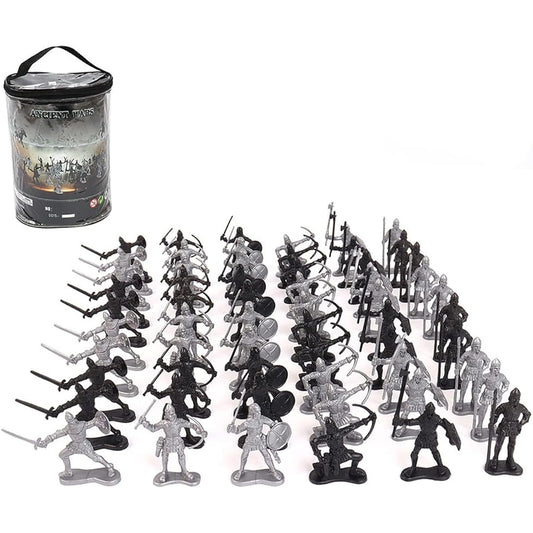 60 Pieces Medieval Knights Toy Figurines Soldiers Army Infantry Archaic Soldiers for Kids Medieval Playset