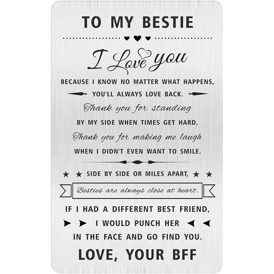 Alotozo To My Bestie Engraved Wallet Card