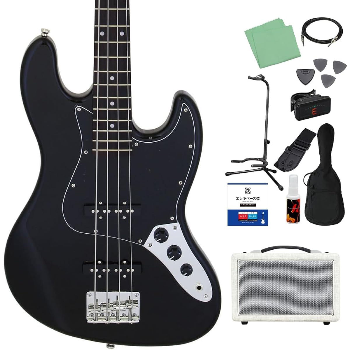 LEGEND LJB-Z B/BK Bass Beginner 12-piece Set [Shimamura Music's best-selling bass amp included] Jazz bass type Legend