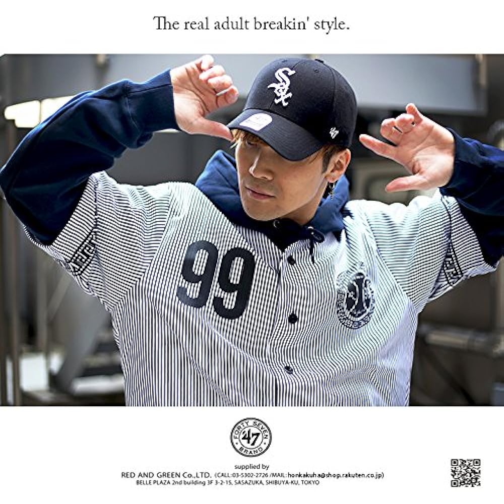 [B-MVP06WBV-HM] Forty Seven Brand 47BRAND Low Cap Chicago White Sox Collaboration CAP Hat Black MLB Major League Genuine Product (01) Black F Size