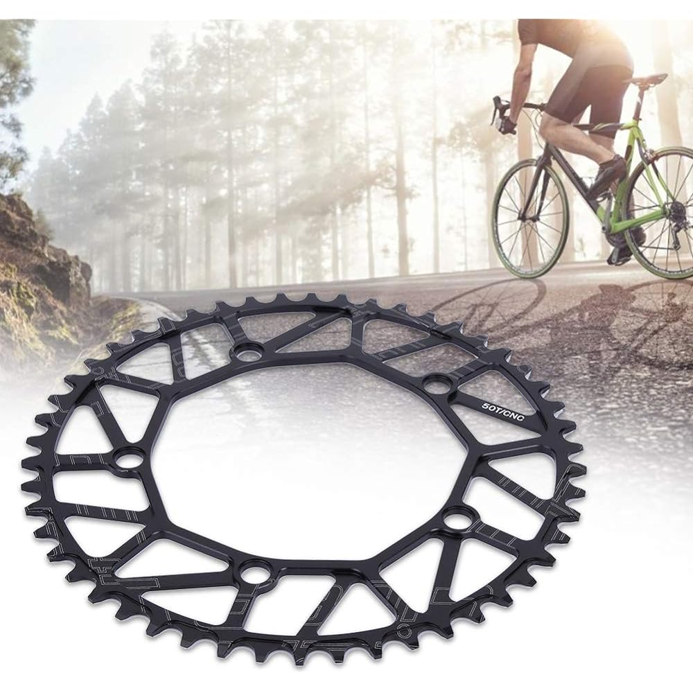 Bicycle Chain Ring Crank Plate Easy to Install Outdoor Positive/Negative Teeth 130BCD Crank Single Disc 50 52 54 56 58T