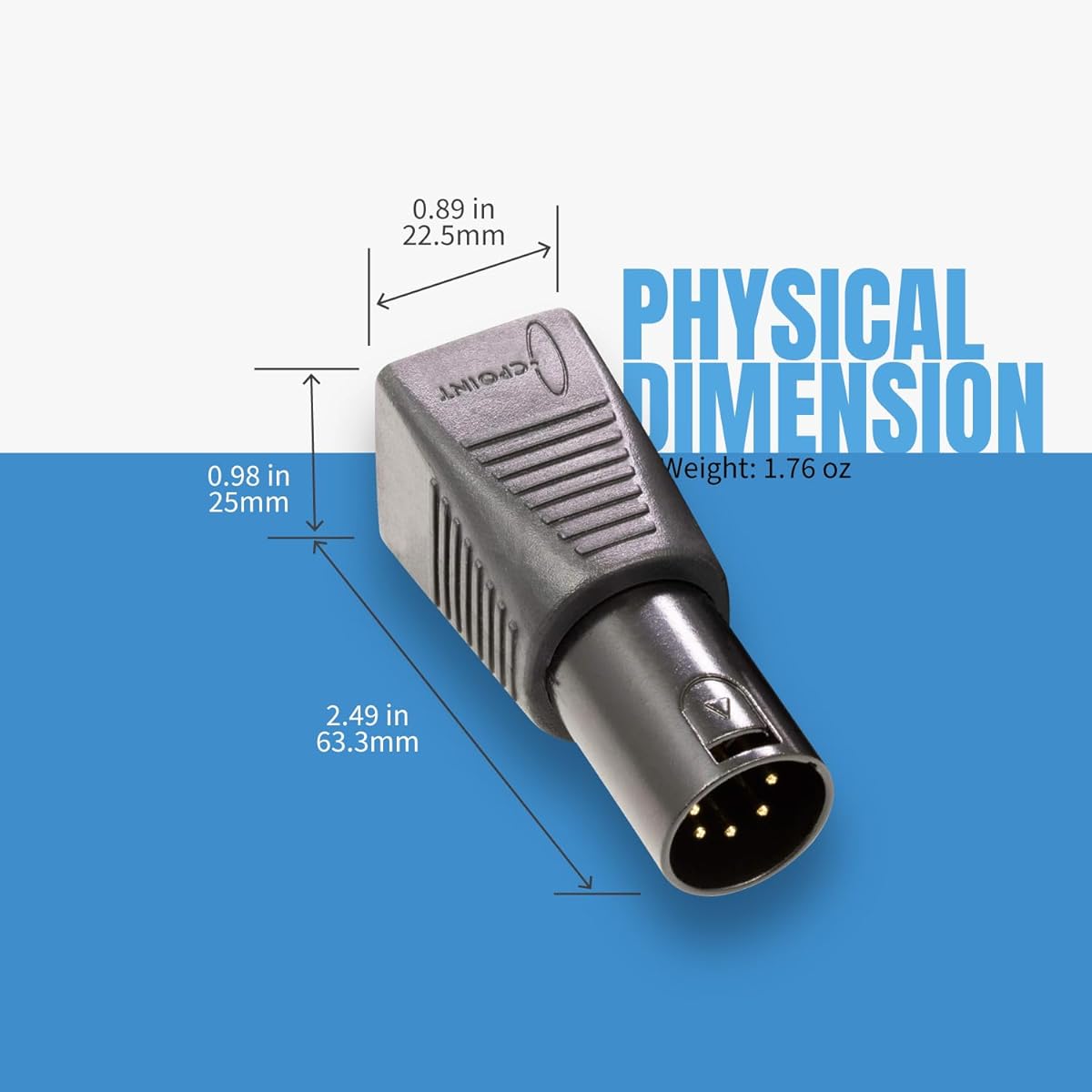 CPoint XLRJ45 5 Pin XLR Male to RJ45 DMX Adapter XLRJ45-5M 2 Pack