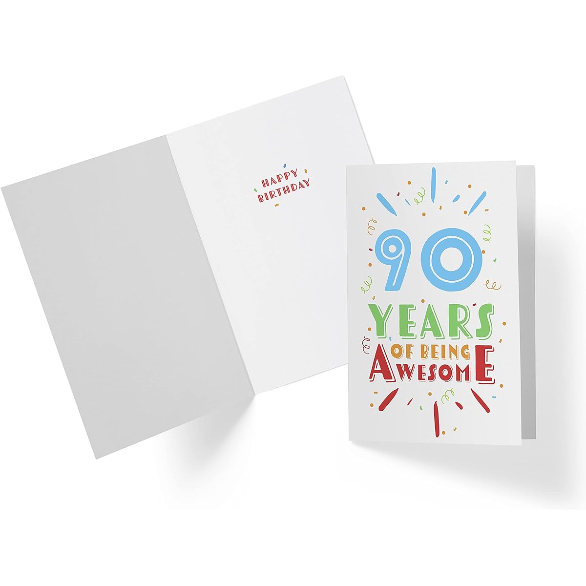 90th Birthday Card for Him and Her - 90th Anniversary Card Dad Mom - 90th Birthday Card for Brother Sister Friend - 90th Birthday Card Men Women Karto - Amazing (Color)