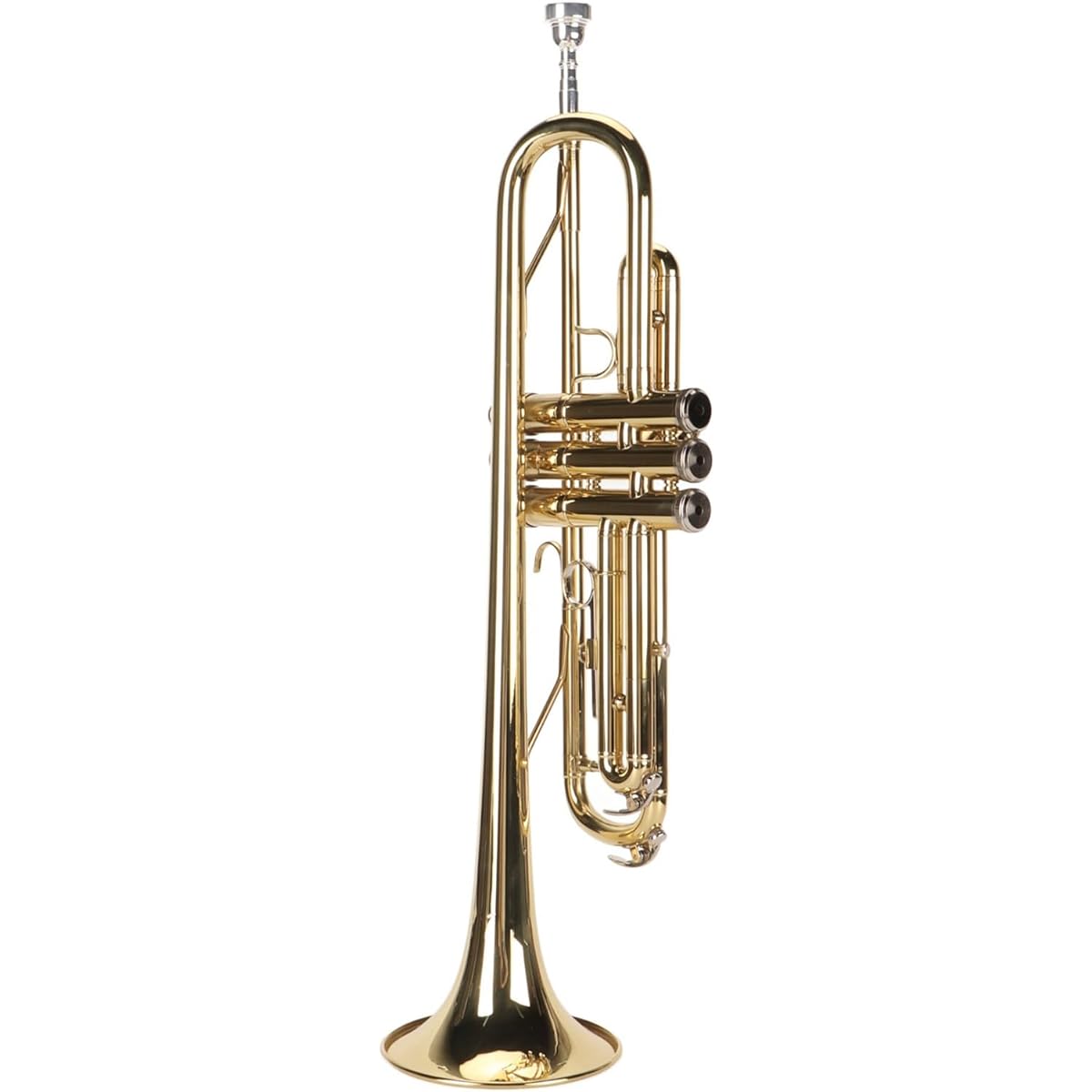 Trumpet Wind Instrument, Nickel-plated Process, Comfortable Keys, Smooth Movement, Low Bb Trumpet for Beginners for Daily Performance (Gold)