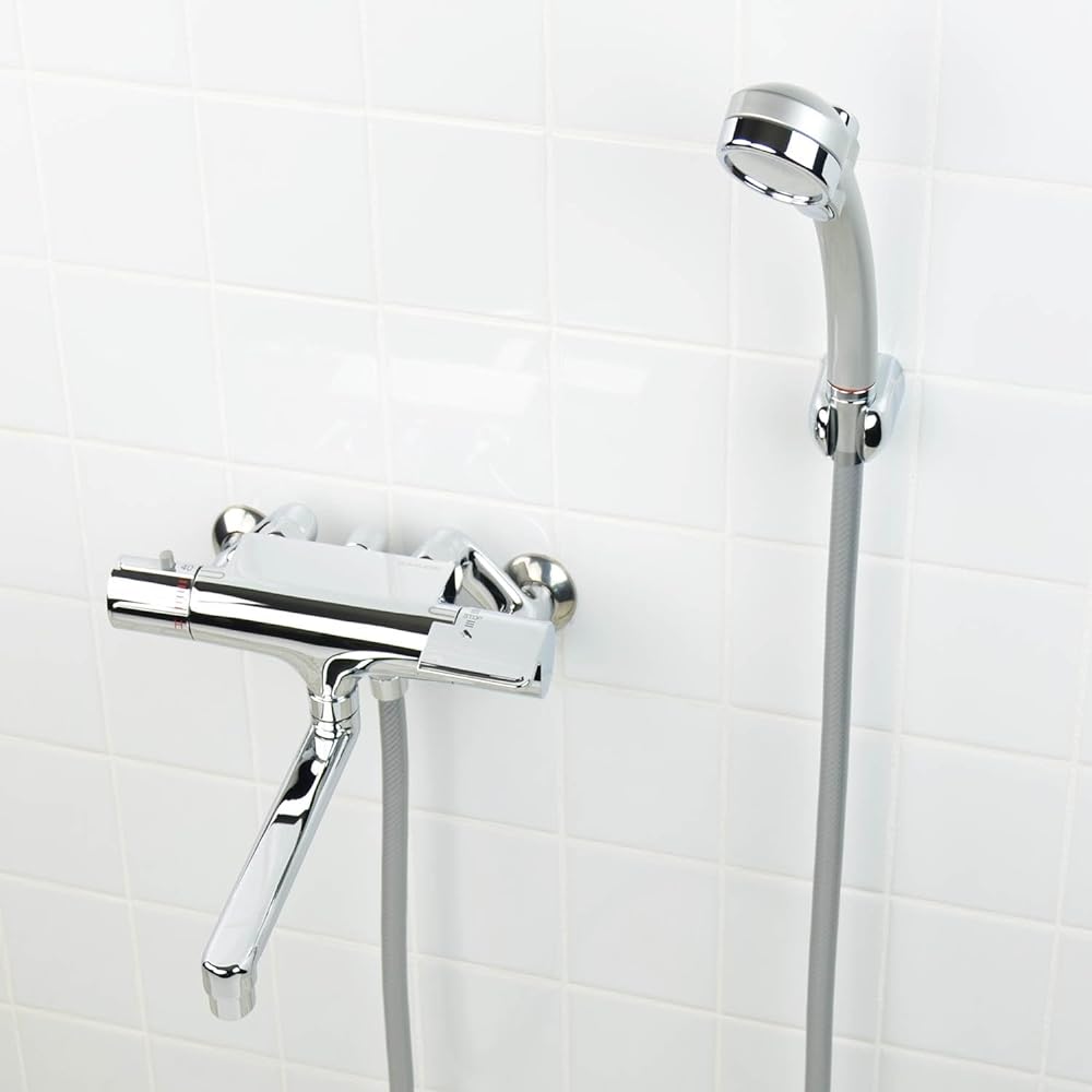 Kakudai Bathroom wall-mounted thermostatic shower mixer faucet, plated specification, with relax stop shower, water saving effect, cold region specification, 173-115K