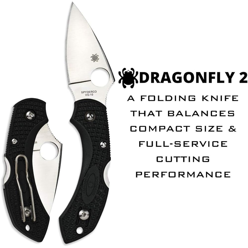 Spyderco Dragonfly 2 VG-10 Black Straight Blade C28PBK2