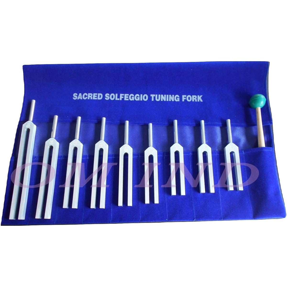 Om Industries 9 Sacred Solfeggio Tuning Fork Body Tuner Contains 528DNA for Healing