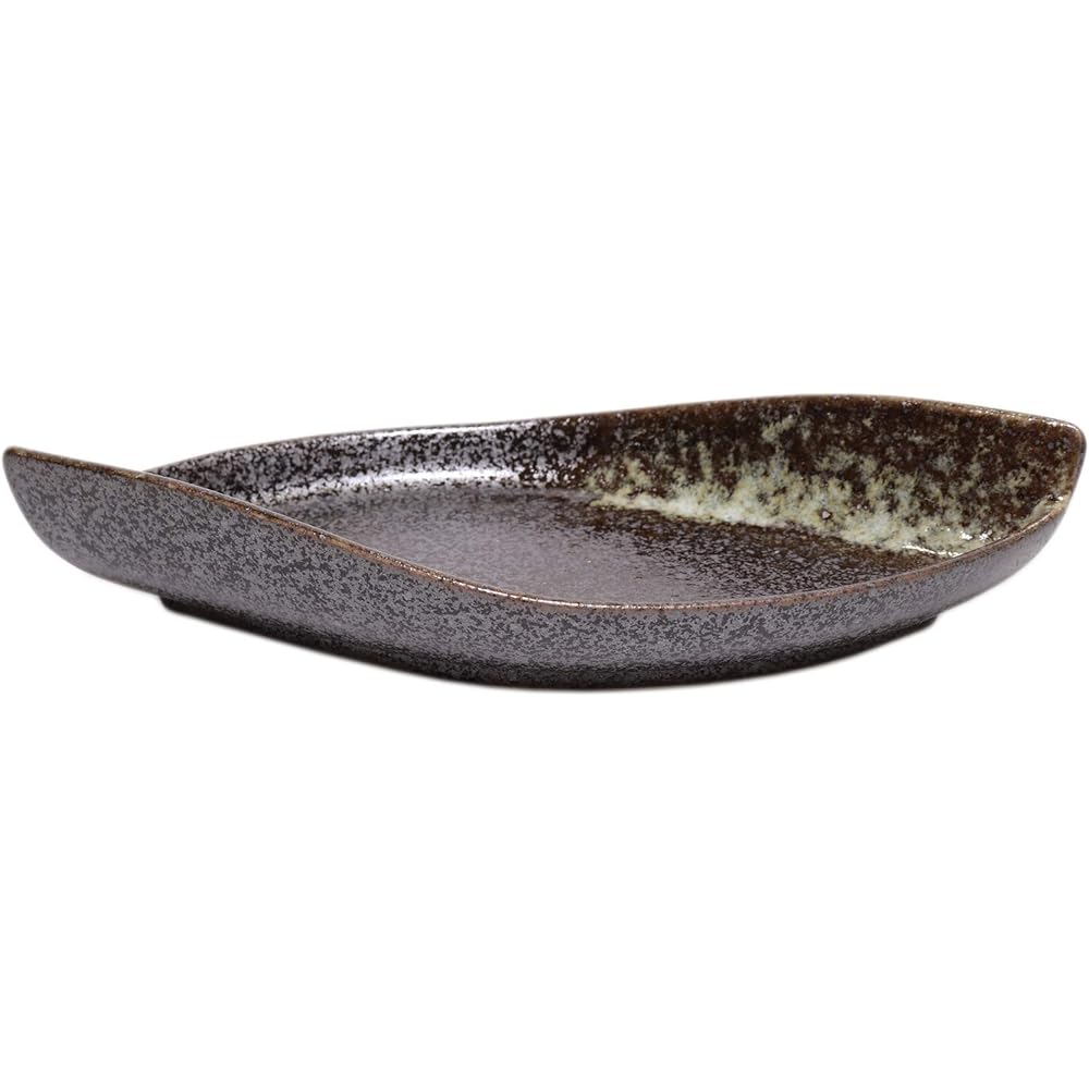 Set of 5 Sashimi bowls with oil droplet white spray bowl [285 x 130 x 53mm] Japanese tableware, restaurants, inns, restaurants, commercial use
