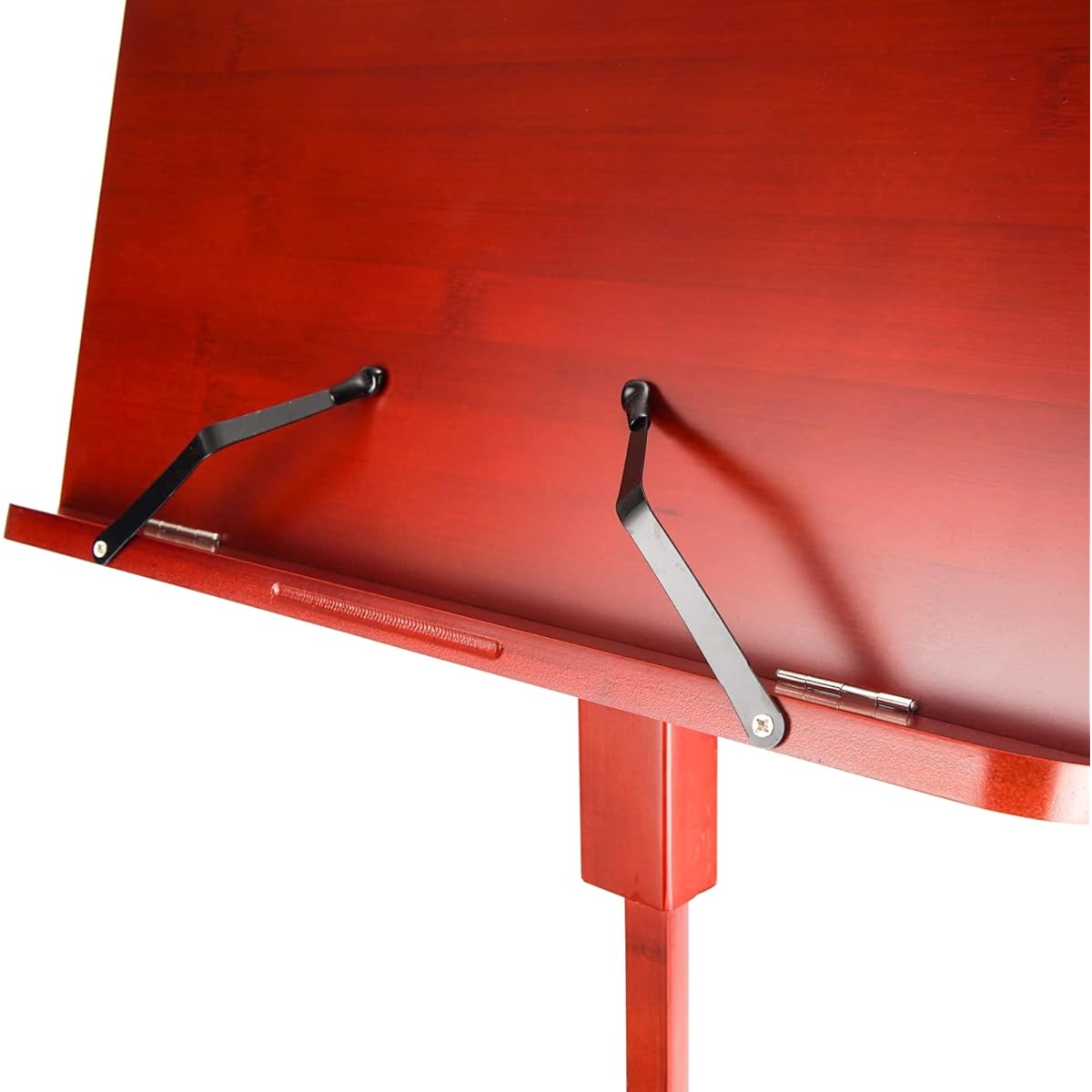 Miwayer Bamboo Conductor Music Stand Traditional Wooden Music Stand Matte Red Height Adjustable (Pure Bamboo Music Stand)