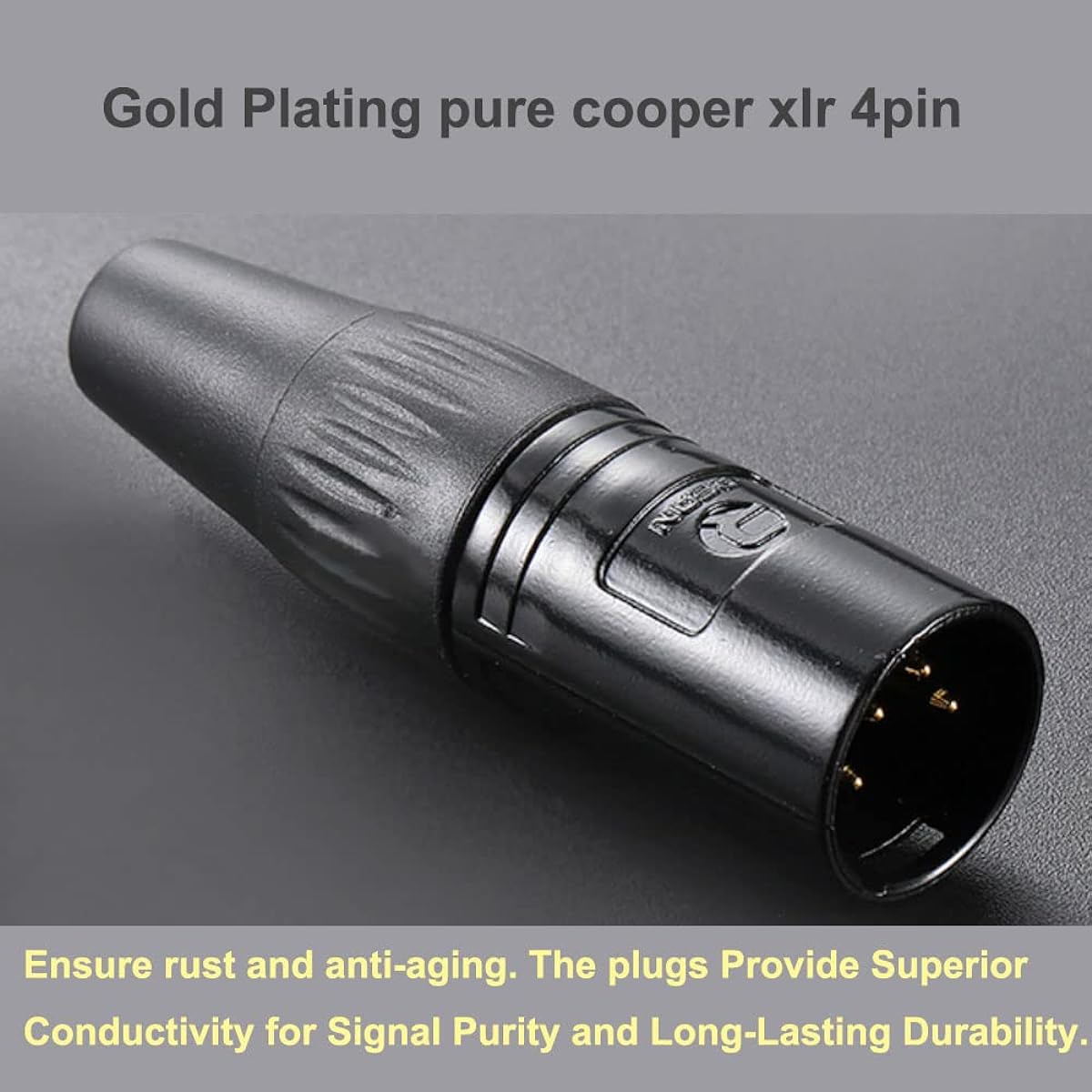 artcavs 4 Pin XLR to 3.5mm Balanced Female Adapter 4 Pin XLR Balanced Male to 3.5mm 7N Single Crystal Copper All Copper Silver Plated - 10cm